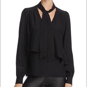 (NWOT) Parker Kinsley Black Silk Blouse